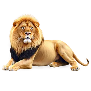 Golden Mane Lion PNG Ske