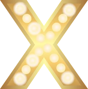 Golden Marquee Letter X PNG image