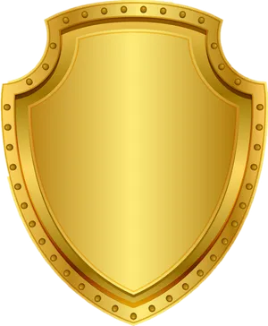 Golden Medieval Shield PNG image