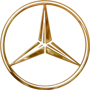 Golden Mercedes Logo Transparent Background PNG