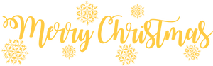 Golden Merry Christmas Text Snowflakes