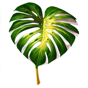 Golden Monstera Leaf PNG Dwl