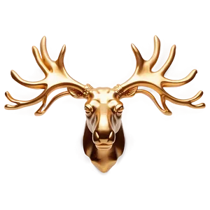 Golden Moose Head Luxury Design PNG 41 PNG