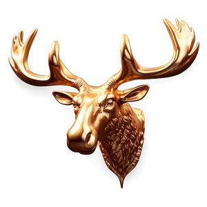 Golden Moose Head Luxury Design PNG 41 PNG