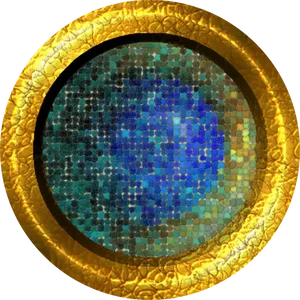 Golden Mosaic Circle Texture PNG image
