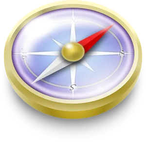 Golden Navigational Compass PNG image