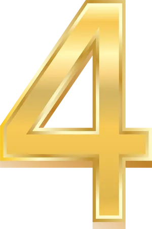 Golden Number Four Graphic PNG image
