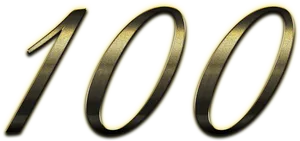 Golden Number100 Graphic PNG