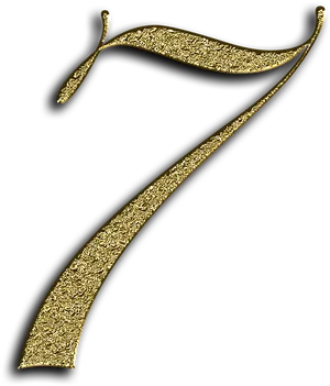 Golden Number7 Graphic PNG image