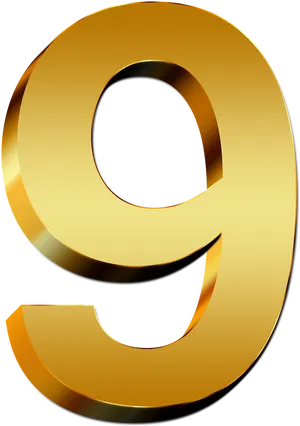 Golden Number9 Graphic PNG image