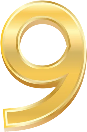 Golden Number9 Graphic PNG image