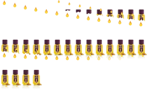 Golden Oil Bottles Pattern PNG