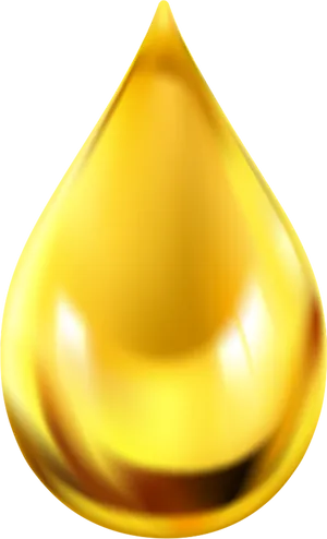 Golden Oil Drop Illustration PNG