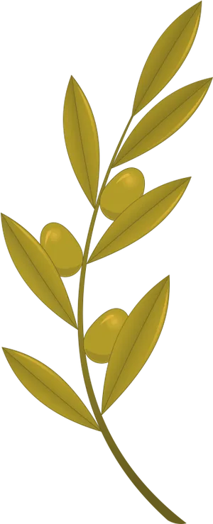 Golden Olive Branch Illustration PNG image