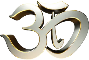 Golden Om Symbol Black Background PNG image