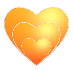 Golden Orange Gradient Heart