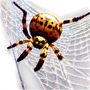 Golden Orb Spideron Web PNG image