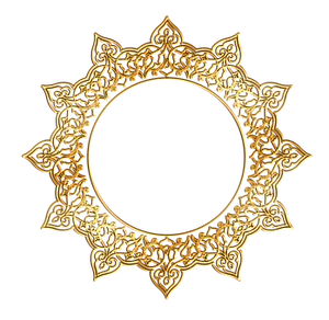 Golden Ornate Frameon Black Background