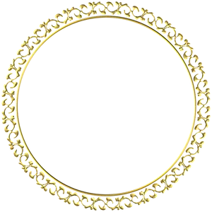 Golden Ornate Round Frame PNG image