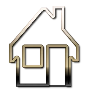 Golden Outline House Icon