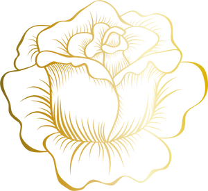 Golden Outlined Flower Illustration PNG image