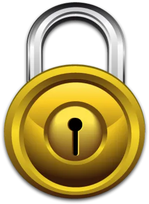 Golden Padlock Graphic PNG image