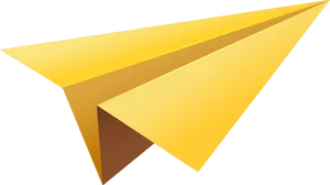 Golden Paper Airplane Illustration PNG image