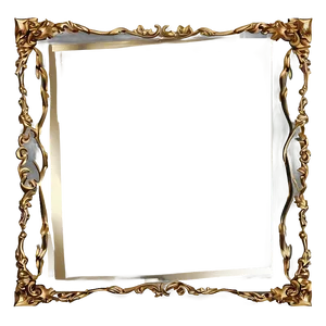 Golden Photo Frame PNG 05042024