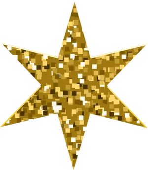 Golden Pixel Star Clipart PNG image