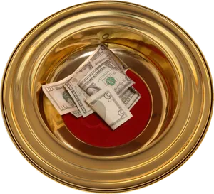 Golden Plate Cash Offering PNG image