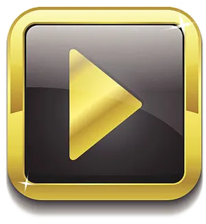 Golden Play Button Icon PNG image