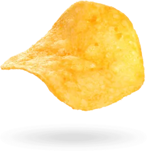 Golden Potato Chip Single Isolated PNG image
