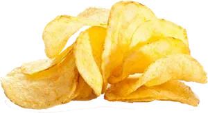 Golden Potato Chips Stacked PNG image