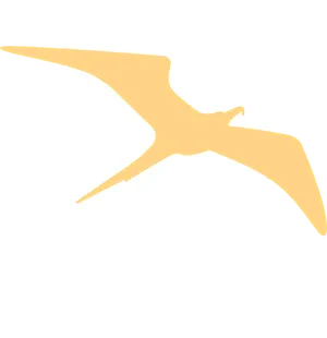 Golden Pterodactyl Silhouette PNG image