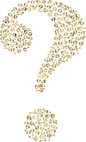 Golden Question Marks Forming Larger Question Mark PNG image