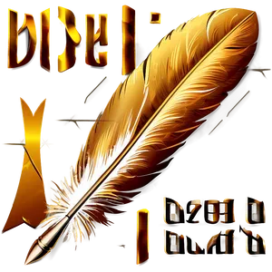 Golden Quill Pen Png 06122024 PNG image