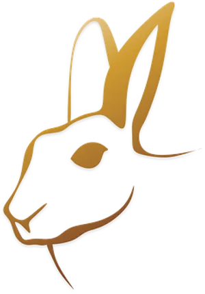 Golden Rabbit Silhouette Graphic