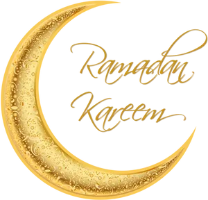 Golden Ramadan Kareem Crescent PNG image