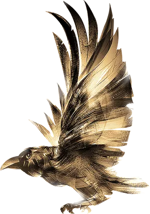 Golden Raven Illustration