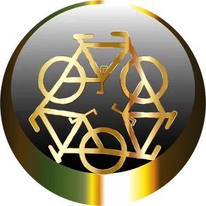 Golden Recycle Symbolon Black Background.png PNG image