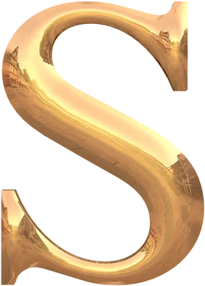 Golden Reflective Letter S PNG image