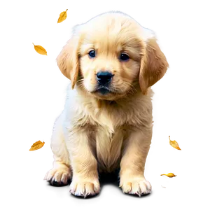 Golden Retriever Puppy And Leaves Png Rby47 PNG image