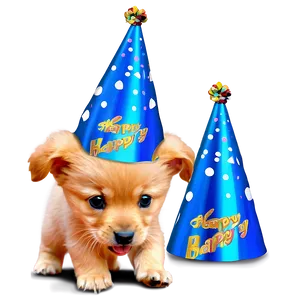 Golden Retriever Puppy Birthday Hat PNG 48 PNG