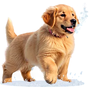 Golden Retriever Puppy Snow Play Png Hde PNG image