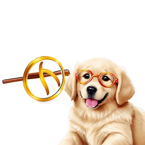 Golden Retriever Puppy With Glasses Png Hvj79 PNG image