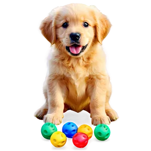 Golden Retriever Puppy With Toys Png 38 PNG image