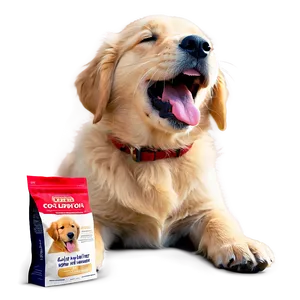 Golden Retriever Puppy Yawning PNG Icc28 PNG