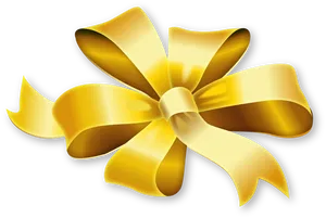 Golden Ribbon Bow Graphic PNG image