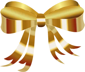 Golden Ribbon Bow Graphic PNG image