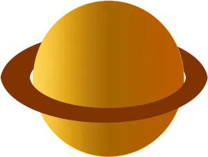 Golden Ringed Planet Graphic PNG image